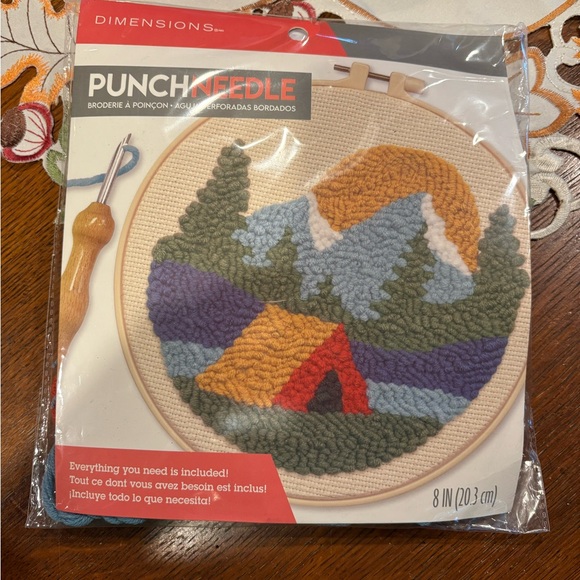 Dimensions Punch Needle Kit with Mountain Tent Scene NIP - Picture 1 of 6